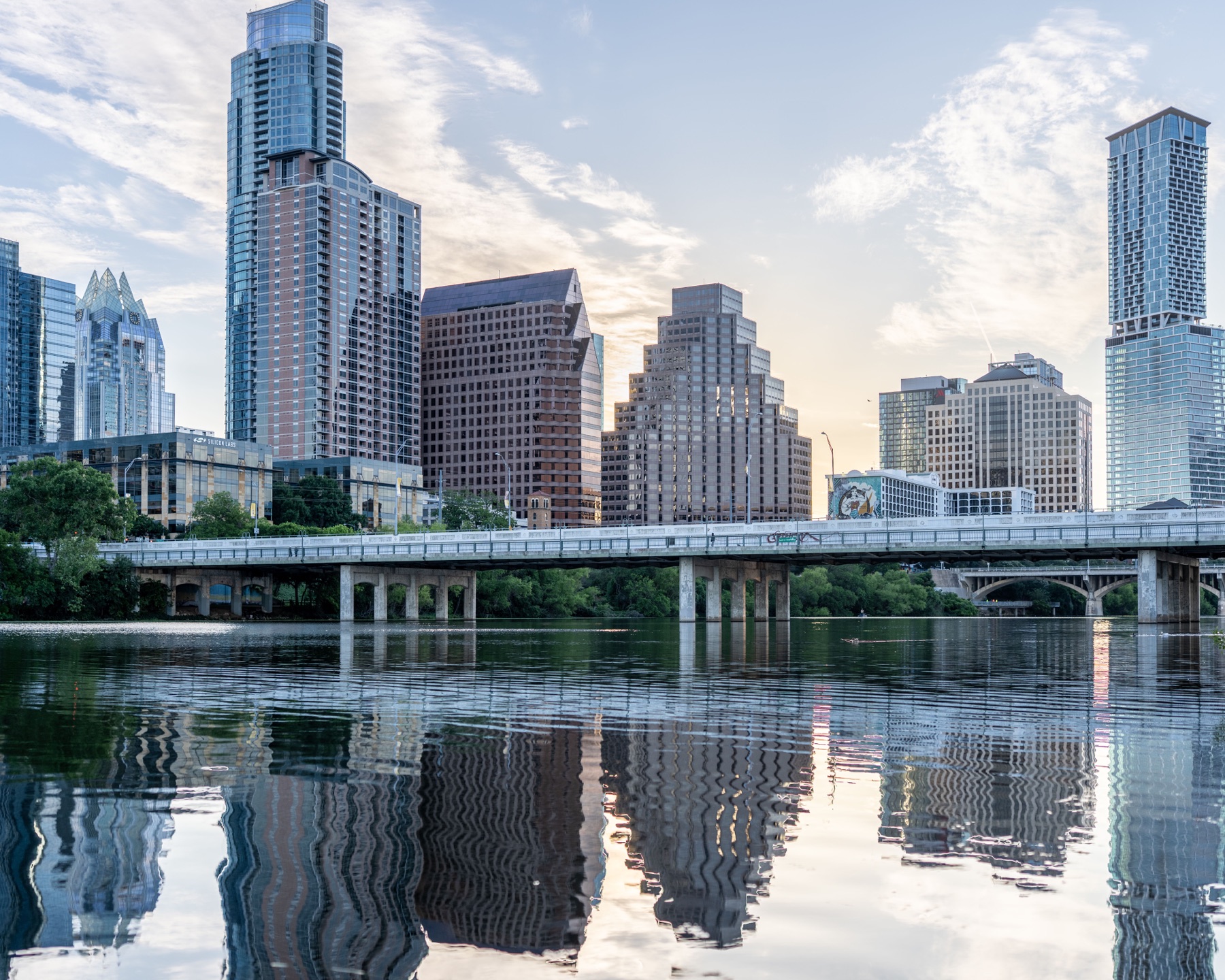 Austin skyline across Lady Bird Lake